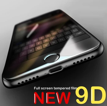 5gab 9D Izliektas Malas Pilnas Vāks Rūdīta Stikla, Uz iPhone 7 8 Plus Ekrāna aizsargstikls iPhone 7 8 6 6S Filmu Gadījumā