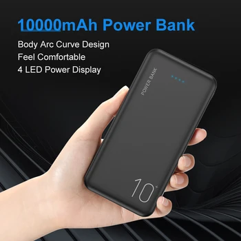 FLOVEME Power Bank 10000mAh Powerbank Par Xiaomi Mi iphone Dual Usb Porti Portatīvo Lādētāju un Ārējo Akumulatoru Plānas Slim Poverbank
