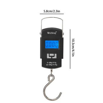 55KG 10g USB Uzlādes Elektronisko Digitālo Skalu iekarināšanas Āķis Zvejas Ceļojumu Dubultas Precizitātes Bagāžas Svars Apjoma Līdzsvaru Svari