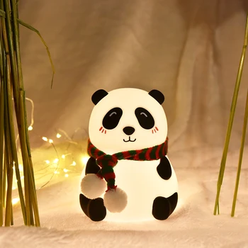 Jauki Panda Silikona Touch Sensors LED Nakts Gaisma Bērniem, Bērnu Bērniem 7 Krāsas, LED USB LED Nakts Lampa, Lai Meitene Draugs