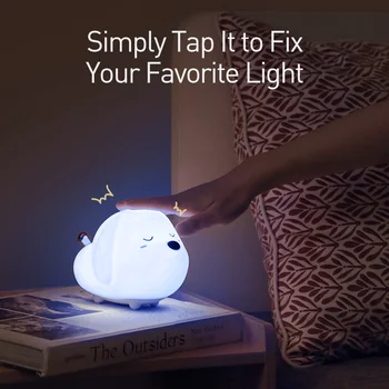 Baseus USB Nakts Lampas Silikona Touch Sensors LED Nakts Gaisma Bērniem, Bērnu Bērniem, Kaķis, Suns LED USB LED Nakts Lampa Guļamistaba Gaismas