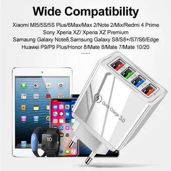 Pieliekties Ātri Uzlādēt 3.0 Tālruņa Adapteri iPhone Planšetdatoru, Portatīvo Sienu Mobilo Lādētāju Ātru Lādētāju Xiaomi USB Lādētāja