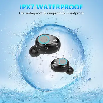 TWS Bluetooth 5.0 Austiņas 2000mAh Uzlādes Box Bezvadu Austiņas 9D Stereo Sporta Ūdensizturīgs Earbuds, divu Mikrofonu Austiņas