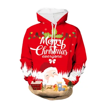 2019. gada Rudens Un Ziemas Jaunais Ziemassvētku Džemperis 3D Drukāšanas Lielajam Kapuces Džemperis Unisex Vīriešu un Sieviešu Smieklīgi Neglīts Ziemassvētku Džemperis