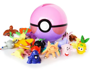 Darbības 13Pcs/set Pocketball Rotaļlietas Chidren ar Mini Pērle Squirtle Pikachu Skaitļi iekšā Pokemoners Pokeball Rotaļlietas Collectibl