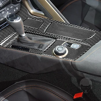 Par Chevrolet Corvette C7-2019 Pārnesumu Pārslēgšanas Panelis Cupholder Vāciņu Pārklājumu Oglekļa Šķiedras Uzlīmes, Interjera Komplekts Auto Piederumi