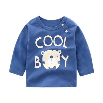 Bērnu Topi Kokvilnas Bērnu T-krekls Karikatūra Pilnu Piedurknēm Baby Zēni Meitenes Tees Bērniem, Bērnu Ikdienas Apģērbu O-veida Kakla Apģērbs