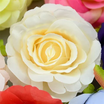 100gab 9cm Lielu Mākslīgo Rožu Ziedu Galvas, Mājas Kāzu Dekorēšana DIY Vainags Dāvanu Kastē Scrapbooking Lielo Zīda Ziedi