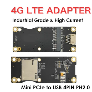 4G LTE Rūpniecības Mini PCIe USB Adapteris W/SIM Kartes Slots, USB 2.0 4PIN PH2.0 Savienotājs WWAN/LTE, 3G/4G Bezvadu Modulis