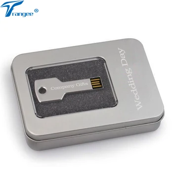 Atslēgu USB Flash Drive Dāvanu pen drive 4GB 8GB 16GB Pielāgotu Logo Metāla Pendrive 32gb usb atmiņas kartes memory stick / diski par Atslēga ar Dāvanu Kastē