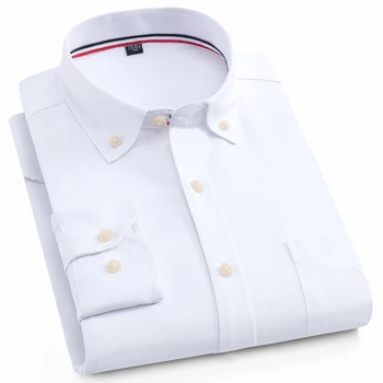 Markless Kokvilnas Krekls Vīriešiem 2019. Gada Pavasarī Plus Izmērs S-4XL Krekls camisa masculina garām Piedurknēm Biznesa Gadījuma Vīriešiem, Krekli chemise homme