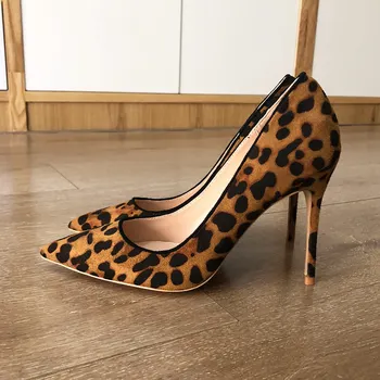 Veowalk Ganāmpulka Leopard Sievietes Sexy Ļoti Augstiem Papēžiem kvīts par Norādīja Toe Modes Dāmas augstpapēžu kurpes Sūkņi itāļu Stila Kurpes