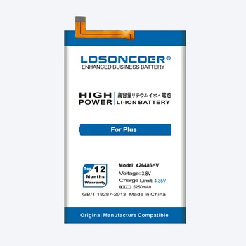 Oriģināls LOSONCOER 5250mAh 426486HV Akumulatoru UMI Plus E Helio P20 UMIDIGI Plus H26486HV Smart Tālrunis Baterijas