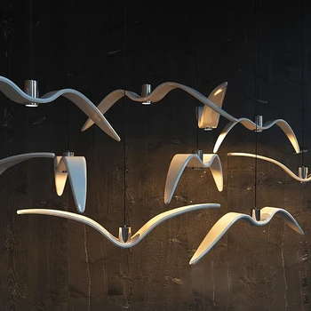 Ziemeļu Kaija Lampas Ziemeļvalstu dizaina kulons lampas om lustras, Putnu Spīdumu Apturēšanu Gaismekļa Gaismas