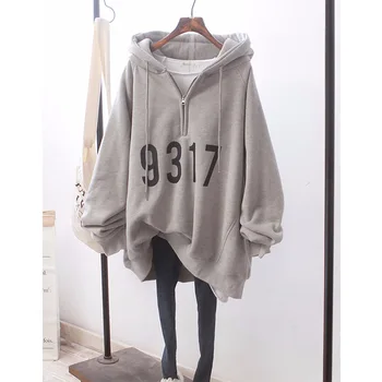 WFFSweater pavasarī, rudenī jaunu pelēkā vārna sieviešu tendence drukāšanas modes skate slim zaudēt lielgabarīta sporta Krekls streetwear goth hoodies