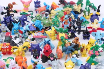 TAKARA TOMY Pokemons 24 gab Pikachu rīcības attēls bērniem rotaļlietas Dzimšanas dienā, Ziemassvētku dāvanas 2-3 cm Mini Monster Statuetes Bērniem