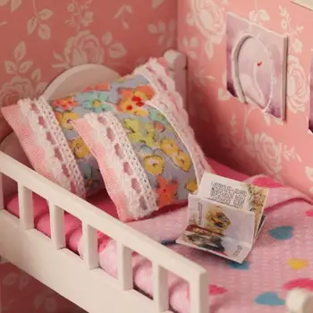 Baby doll house Karikatūra Sweety girl izlikties, rotaļlietas DIY Leļļu Nams Montēt Koka Princese Mājas mēbeles, Mēbeles Meitene Rotaļlietas bērniem