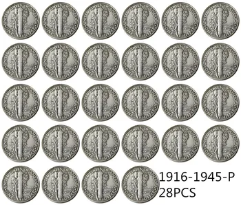 MUMS 1916-1945 PSD 79PCS Dzīvsudraba Vadītājs Desmit Centi(Dimes) Sudraba Pārklājumu Kopēt Monētas