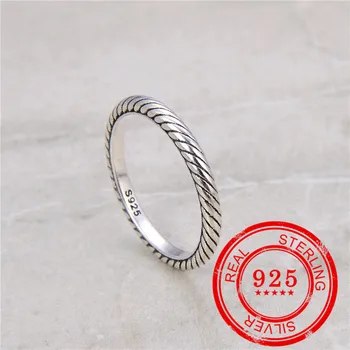 Korejiešu versiju tīra sudraba 925 gredzenu vītne retro gredzenu sieviete kāzu dāvanu puses sudraba 925 rotaslietas, aksesuāri
