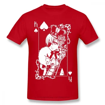 Karalis Sky Homme Topi, T-Krekls Melns Butler Ciel Phantomhive Anime Sērijas Tees Tīras Kokvilnas Lielgabarīta Īsām Piedurknēm