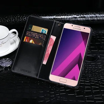 IDEWEI Samsung Galaxy A5 Līdz 2017. Lietu Vāku Luksusa Āda Flip Case For Samsung A5 līdz 2017. A520F A5200 Aizsardzības Telefonu Gadījumā