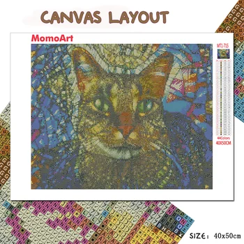 MomoArt 5D DIY Dimanta Gleznu Pārdošana Kaķis Pilnu Kvadrātveida Dimanta Izšuvumi Dzīvnieku Mozaīkas Cross Stitch Komplekts Mājas Apdare
