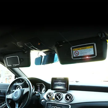 Auto Stils Centra Konsole Kosmētikas Spoguļa Rāmja Apdare Uzlīme Apdare Priekš Mercedes Benz ML CLA GLE GLC A B C E Class