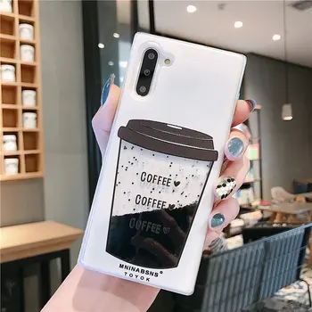 Kafijas Tase Šķidruma Plūstošās Smiltis Telefonu Gadījumā Samsung S8 S9 S10 Plus Mīksta Silikona Vāciņš Samsung Note 8 9 10 20 Pro