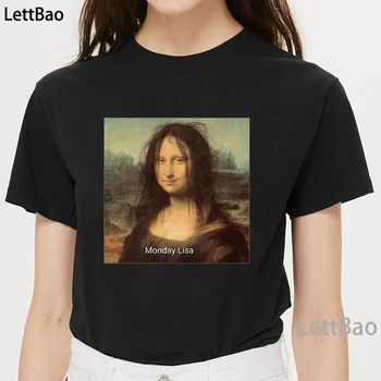 Mānīšanās Mona Lisa Van Gogs, Sieviešu T-krekls Van Goga Mākslas Top Sieviešu Vintage Harajuku Sieviešu Apģērbu Ulzzang Sieviešu Vasaras Topi
