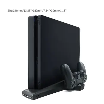 Par PS4 Slim Vertikālais Statīvs ar Dzesēšanas Ventilatoru Dual Kontrolieris Lādētāja Uzlādes Staciju SONY Playstation 4 Vēsāks
