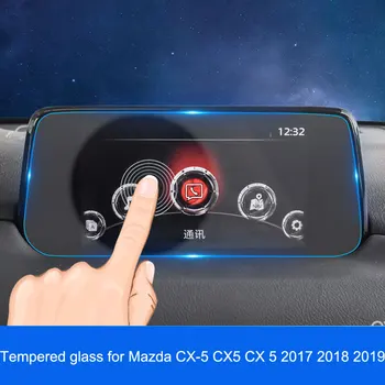 Rūdīta stikla Mazda CX-5 CX5 2017 2018 2019 GPS Navigācijas Ekrāns Tērauda materiāla, ar aizsargplēvi LCD Ekrāns Filmu
