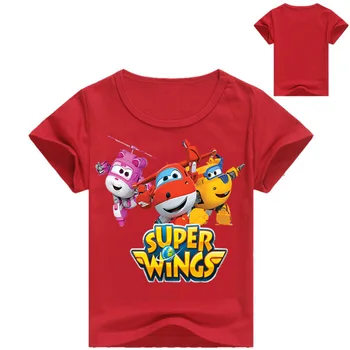 Z&Y 2-16Y 2019 Vasaras Jett drēbes Meitenēm Topi Super Spārniem Apģērbu ar Īsām Piedurknēm Bērnu T Krekls Modes Tee Kreklu Enfant Zēni Tshirt
