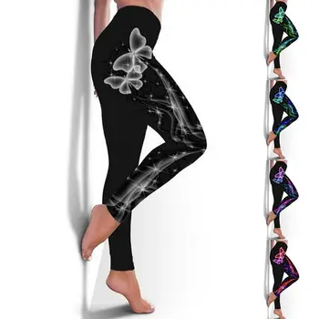3D Drukas Jogas Bikses Skinny Treniņa Sporta apģērbi Sieviešu Sporta Zeķes Fitnesa Sporta Apgriezts Femme Bikses Calzas Deportivas