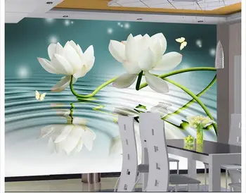 3D tapetes custom sienas skaistumu neaustu Tauriņš hd lotus TV sienas uzstādījums, sienas gofrēta dekorācijas fonu