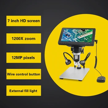 DM9 Digitālo Mikroskopu ar 7 collu Regulējams Displeja 1080p Full HD Kameru, USB Digitālais Mikroskops ar 8 Aptumšojami LED Gaismas