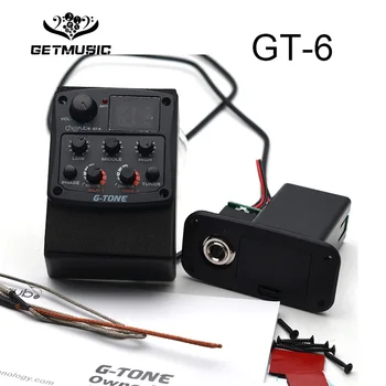 Cherub G-Signāls, GT-6 Akustiskā Ģitāra Preamp Pjezo Pikaps 3-Band EQ Ekvalaizers LCD Uztvērējs ar Reverb/Vilcināšanās/Koris/Plats