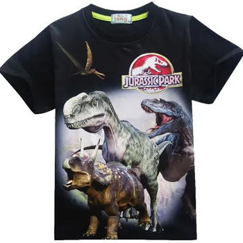 Zēns dinozauru t Kreklu Bērnu Kokvilnas Vasaras kreklu 3D Drukas Jurassic t-kreklu, lai Meitene Bērniem Drēbes Topi Tee t krekli