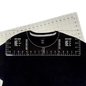 T-Krekls Valdnieks Rokasgrāmata Saskaņošana Instruments ar Augstu Precizitāti T-krekls kakla Izgriezumu Measurer Pārredzamu Izmēri Valdnieks Šūšanas Piederumi