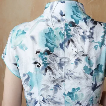 Sieviešu Etniskā Top Tradicionālā Ķīniešu Apģērbs Vintage Oriģinālu Dizaineru M L XL XXL 3XL 4XL Balts Zaļā Krekli Blūze TYR051801