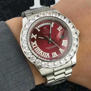 Dāmas rokas Pulksteņi Top Zīmola Luksusa Sieviešu Pulksteņi Big Diamond Vīriešu Rokas pulksteni Kvarca Ro'le Pulkstenis reloj mujer relogio feminino 2019