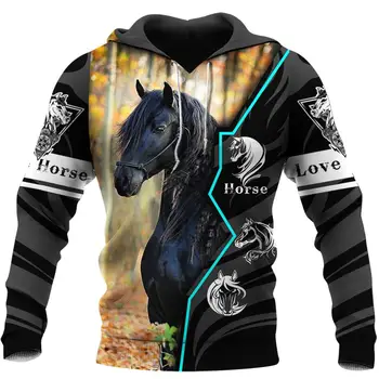 Zirgu Dizaina Jaunu Dzīvnieku, hoodies Mīlestība Zirgu 3D Visas Iespiests pelēkā vārna Ikdienas Krekls Unisex Hipster Pulovers sudadera hombre
