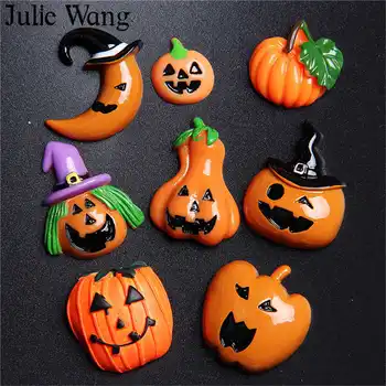 Julie Wang 30PCS Sveķu Halloween Piekariņi Izlases Sajauc Ķirbju Spoku Sikspārnis Kuloni, Rotaslietu izgatavošana Piederumu, Svētku Dekori