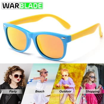 Polarizēta Bērnu Saulesbrilles Velo Meitenes TR90 Brilles, Spogulis, Blue Gumijas Pārklājuma Zēni Saulesbrilles Bērniem S802 occhiali ciclismo