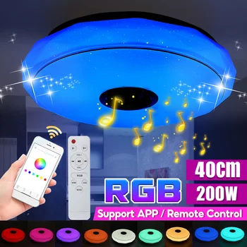 40CM~120W/200W Mūsdienu RGB LED Griestu lampas Mājas apgaismojums APP bluetooth Mūzikas Gaismu Guļamistabā Smart Griestu Lampa+Tālvadības pults