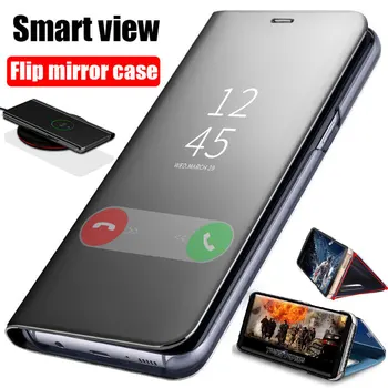 Oriģināls Silikona Case For iPhone SE 2020. gadam Skaidrs, Smart Mirror Āda Flip Stends, Grāmatas Vāka iPhone 11 Pro XR XS Max 6S 6 7 8 Plus