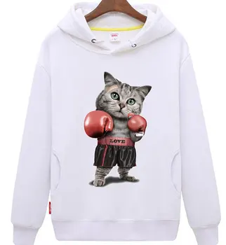 Jauno modes Pulovers pelēkā vārna cilvēks sievietes cīnās kaķis smieklīgi čipu hip hop iela Kokvilnas Hoody sporta Krekls Hoodies dāvanu piliens kuģis
