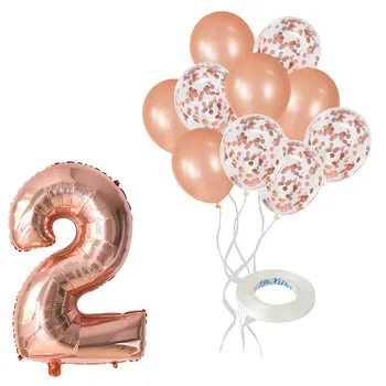 11pcs Sajauc Skaits Balona Komplekts 32inch digitālo Ballon ar Lateksa Baloni Dzimšanas dienas Bērnu Duša Puse Globos Bumbiņas Apdare