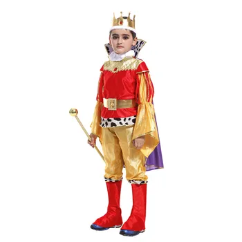 2018 Jauns Bērnu king cosplay kostīmu christma halloween Princis Burvīgs puse drēbes,suitale par 3-12 gadus veciem bērniem