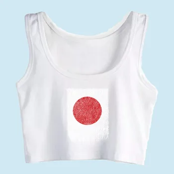 Ražas Top Sieviete Japānas Karogs, Japānas Karoga Grunge Retro Dizaina Modē Melns Bez Piedurknēm, Tops Sievietēm
