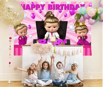 Fotogrāfija Backdrops Boss Bērnu Fotogrāfijas Fons Meitenes, 1. Dzimšanas dienu Hot Pink Foto Fona Vinila Photo Booth Aksesuāri